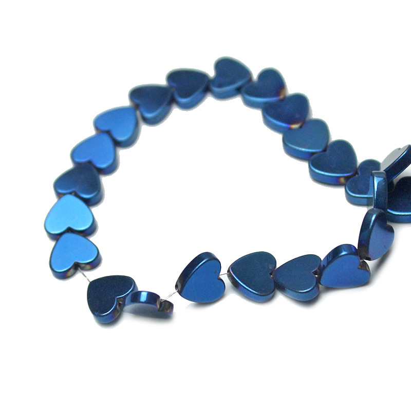 Double Flat Heart Shape Hematite Stone Beads for DIY Making Jewelry (Approx 38CM)