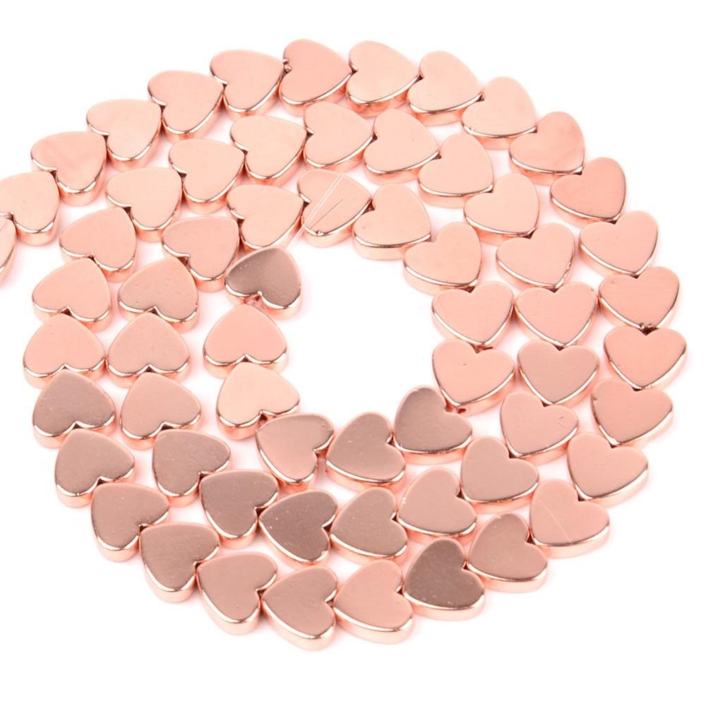 Double Flat Heart Shape Hematite Stone Beads for DIY Making Jewelry (Approx 38CM)