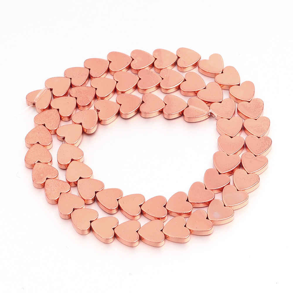 Double Flat Heart Shape Hematite Stone Beads for DIY Making Jewelry (Approx 38CM)