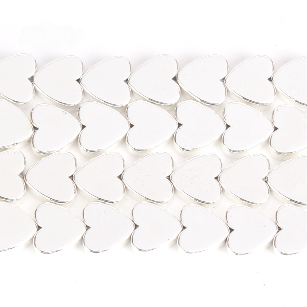 Double Flat Heart Shape Hematite Stone Beads for DIY Making Jewelry (Approx 38CM)