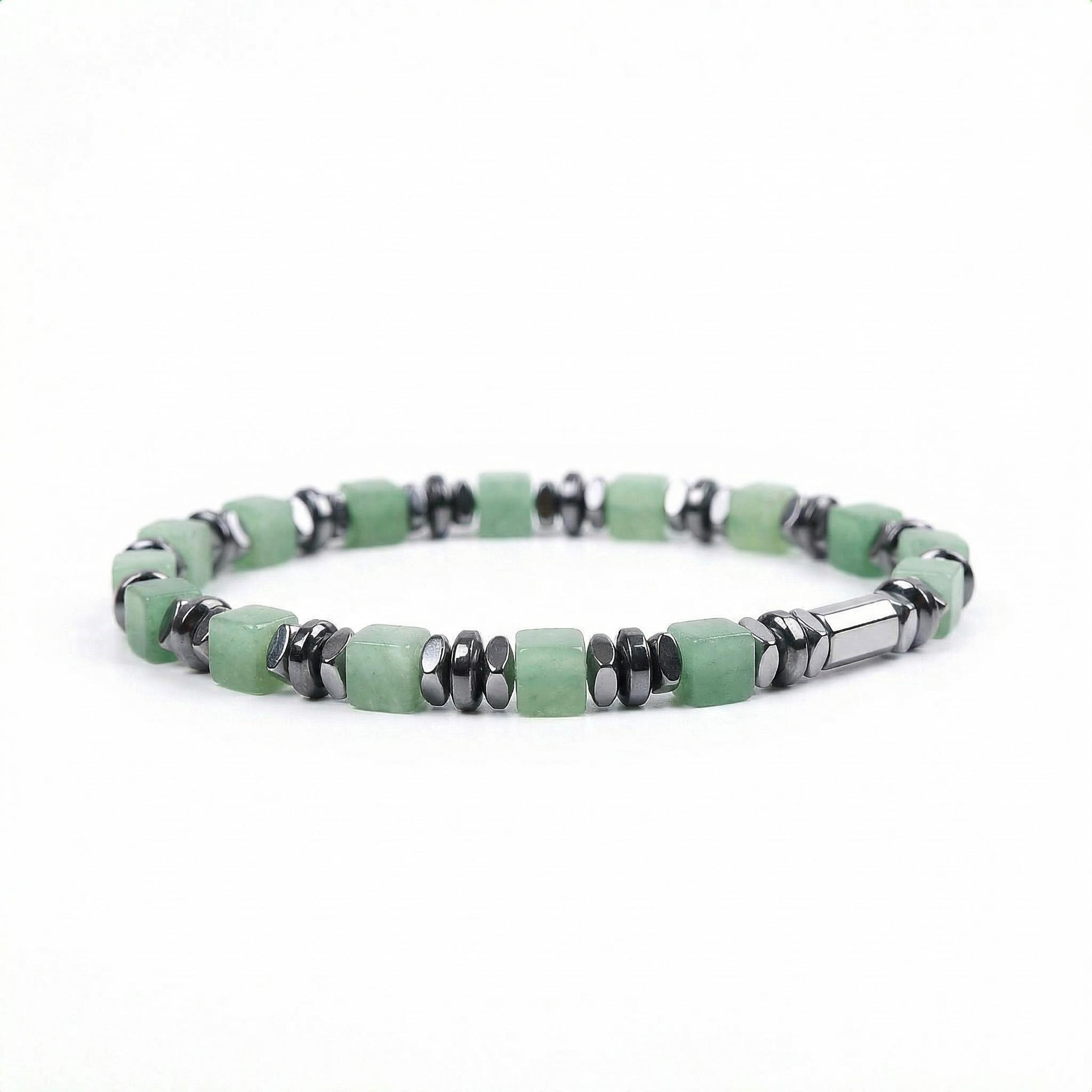 Natural 4mm Hematite Cube Beads Stretch Bracelet – Stackable Spacer Bracelet for Women & Girls, Healing Stone Jewelry, Minimalist Gift
