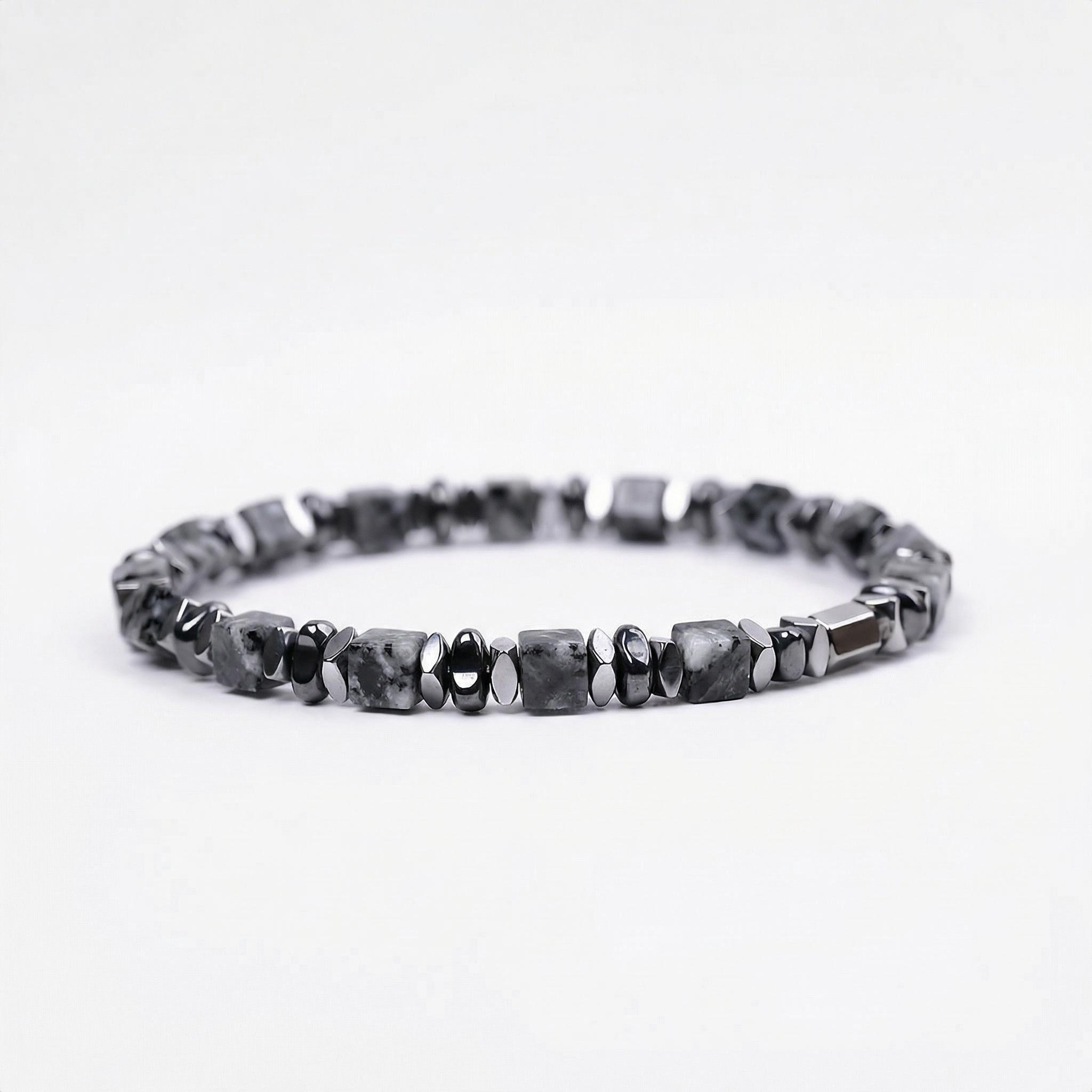 Natural 4mm Hematite Cube Beads Stretch Bracelet – Stackable Spacer Bracelet for Women & Girls, Healing Stone Jewelry, Minimalist Gift