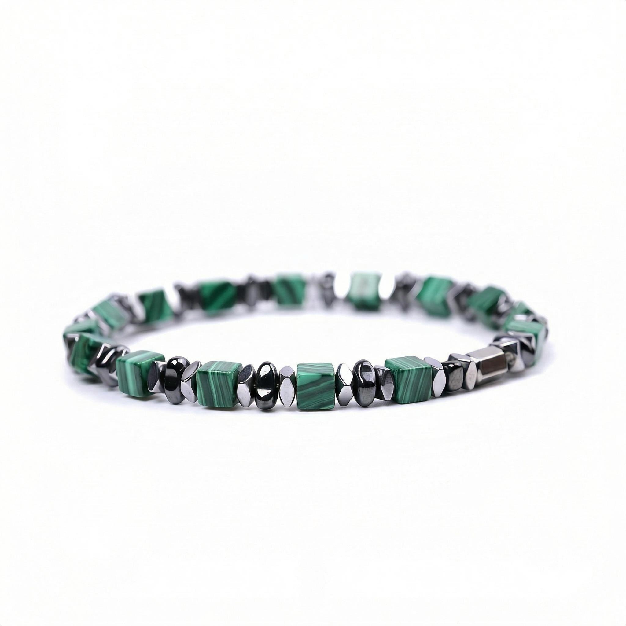 Natural 4mm Hematite Cube Beads Stretch Bracelet – Stackable Spacer Bracelet for Women & Girls, Healing Stone Jewelry, Minimalist Gift