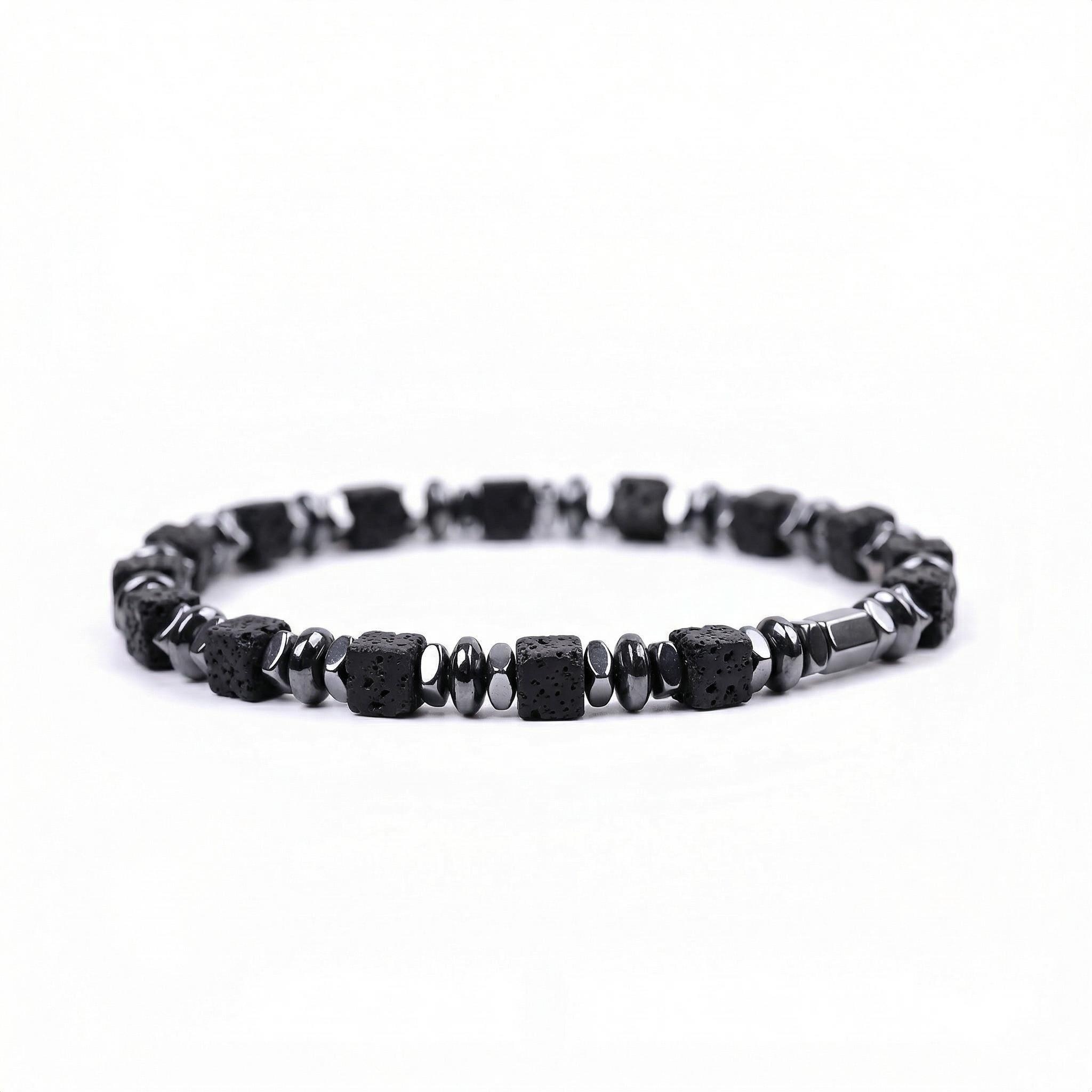 Natural 4mm Hematite Cube Beads Stretch Bracelet – Stackable Spacer Bracelet for Women & Girls, Healing Stone Jewelry, Minimalist Gift