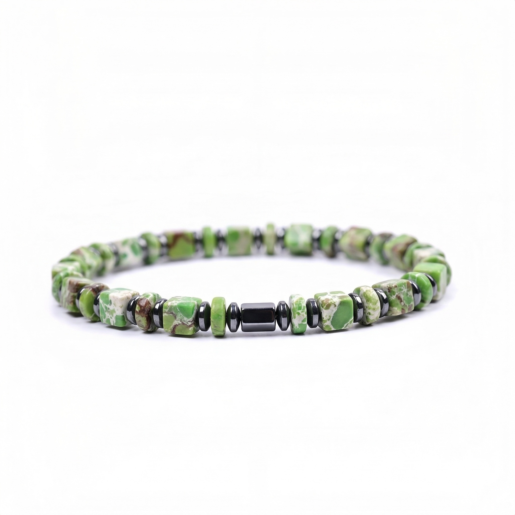 Natural 4mm Hematite Cube Beads Stretch Bracelet – Stackable Spacer Bracelet for Women & Girls, Healing Stone Jewelry, Minimalist Gift