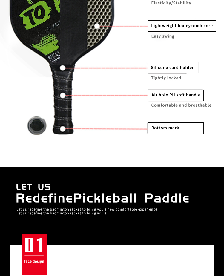 Lightweight graphite pickleball paddle from trusted OEM factory supplier