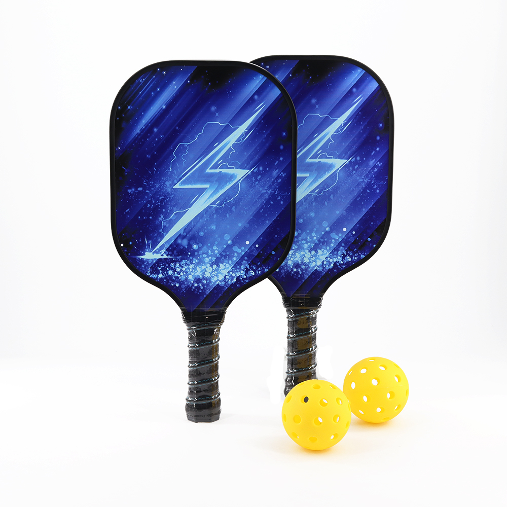 Carbon fiber pickleball paddle with custom grip and logo