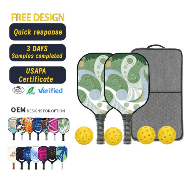 Custom pickleball paddle with friction skin surface for better grip