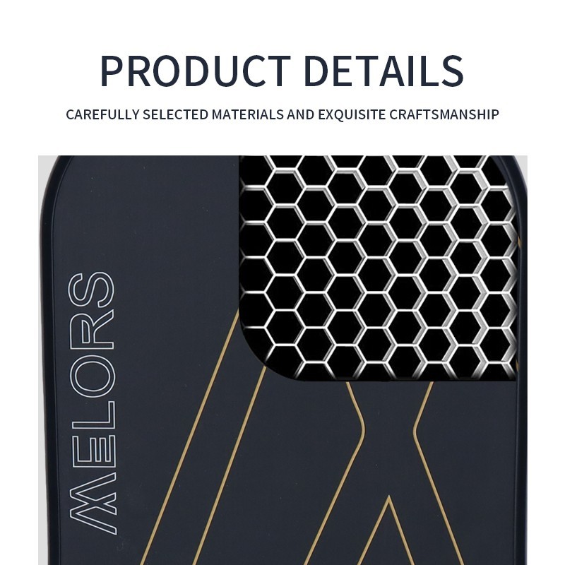 Custom pickleball rackets with logo printing and various core materials for OEM orders