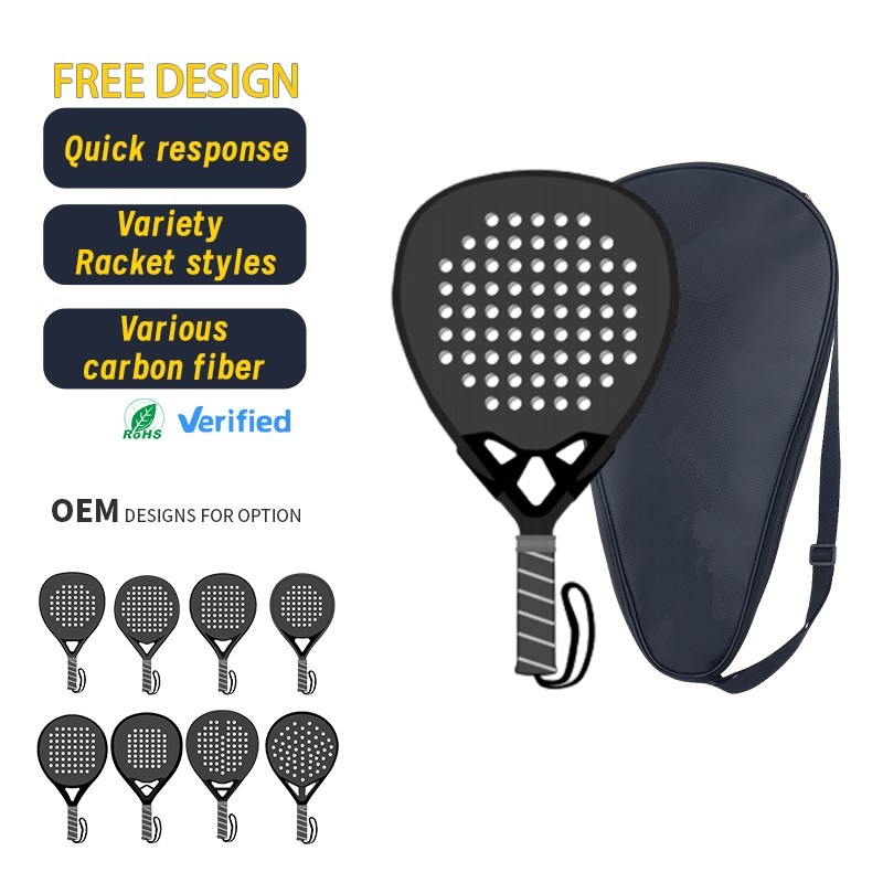 Melors Paddle Tennis Racket Carbon Fiber Surface with EVA Memory Flex Foam Core Paddle Rackets,Melors Fitness