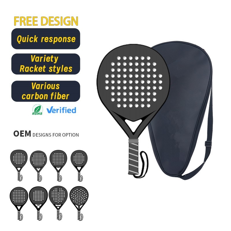 Beach tennis racket made with high-quality carbon fiber for professional use