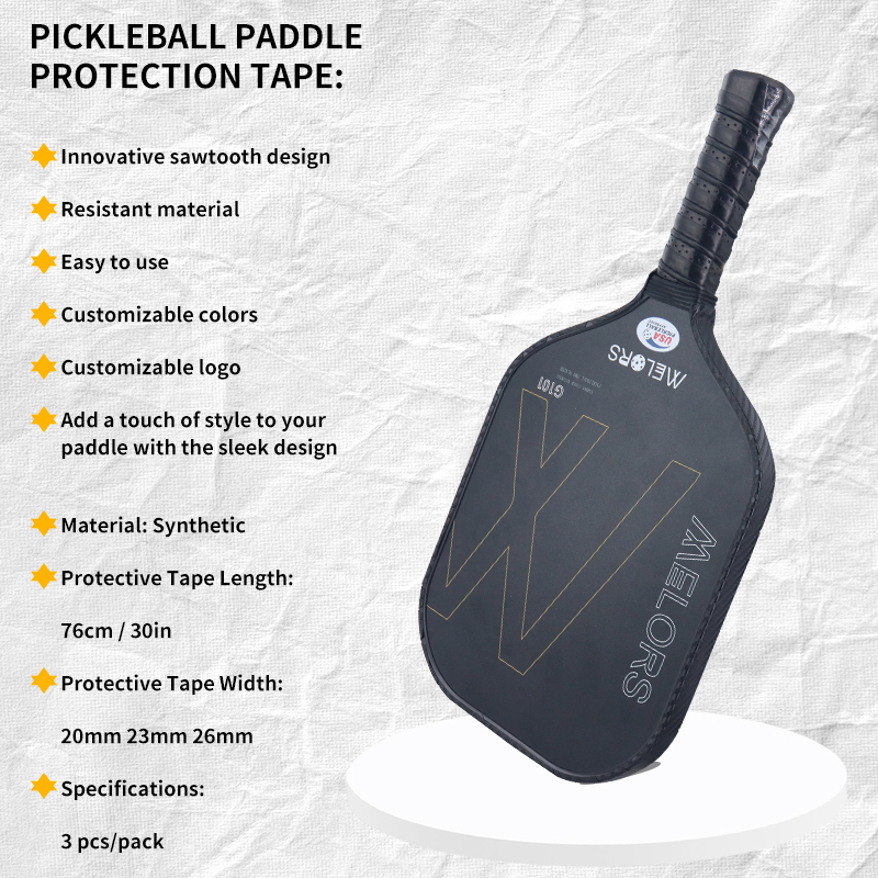 Melors Super Grip Casual Party Racquet Accessories forpickleball rackets PU Protective Side Strip for Adults paddle,Melors Fitness