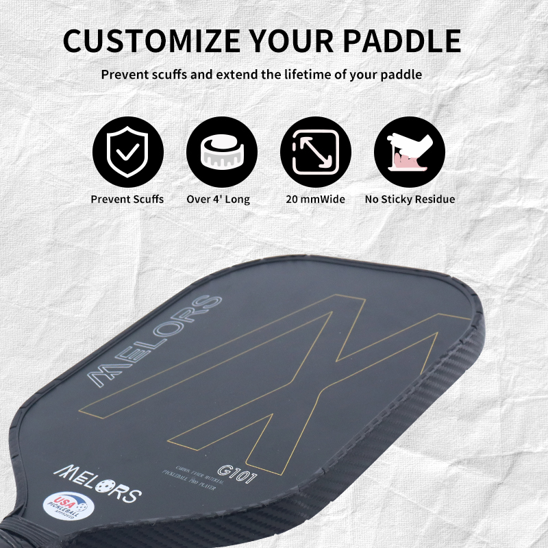 Melors Super Grip Casual Party Racquet Accessories forpickleball rackets PU Protective Side Strip for Adults paddle,Melors Fitness