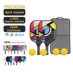 Customized Carbon Fiber Graphite Pickleball Paddle Sample Available Usapa Approved Pickleball with PP Honeycomb core Custom Cheap Carbon Fiber Pickleball Paddle Tennis Racket,Melors Fitness