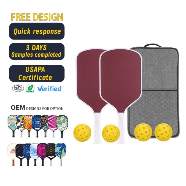 Certified MELORS factory wholesale pickleball rackets with durable fiberglass construction