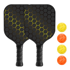 Pickleball paddle set including two graphite paddles and accessories for adults