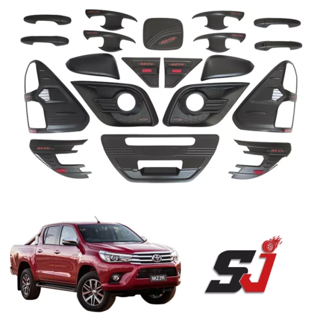 Factory Direct Car Accessories Head Tail Light Cover Door Handle Cover Body Kit Combo Set for Toyota Hilux 2003-2022