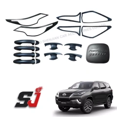 Thailand Quality Car Exterior Accessories Door Handle Cover Head Tail Light Covers Combo Set Body Kit Upgraded for Toyota Fortuner