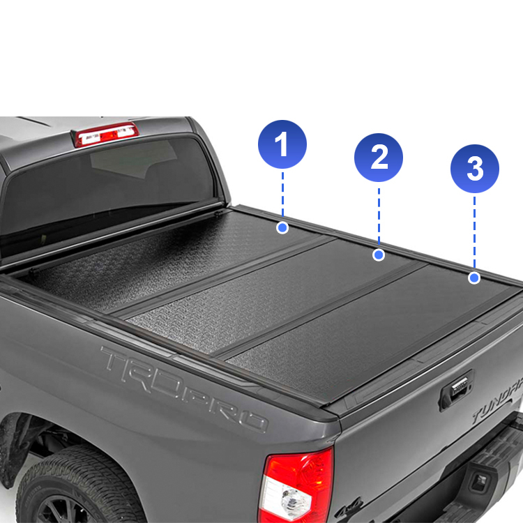 Factory Quick Installation Innovative Pickup Truck Hard Four Fold Tonneau Cover for Hilux Ranger T6 T7 T8 Dmax Triton L200