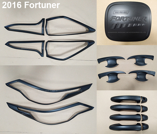 Thailand Quality Car Exterior Accessories Door Handle Cover Head Tail Light Covers Combo Set Body Kit Upgraded for Toyota Fortuner
