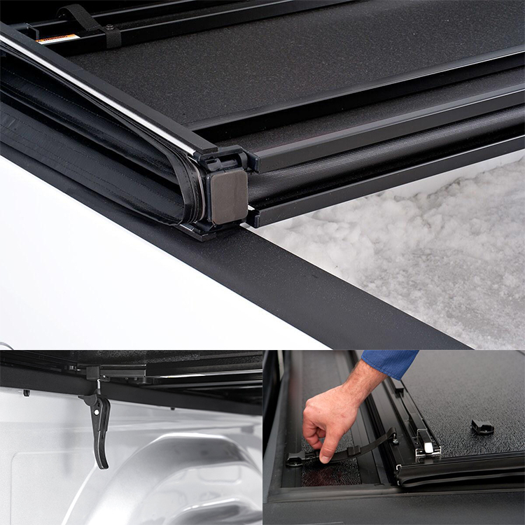 4x4 Pickup Truck Accessories Soft Tri Folding Tonneau Cover for Toyota Hilux Ford Ranger F150 Isuzu Dmax