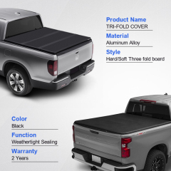4x4 Pickup Truck Accessories Soft Tri Folding Tonneau Cover for Toyota Hilux Ford Ranger F150 Isuzu Dmax