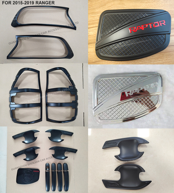 Factory High Quality Car Accessories Body Kit Head Tail Light Cover Door Handle Bowl for Ranger T6 T7 T8