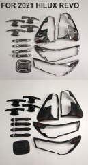 Factory Direct Car Accessories Head Tail Light Cover Door Handle Cover Body Kit Combo Set for Toyota Hilux 2003-2022
