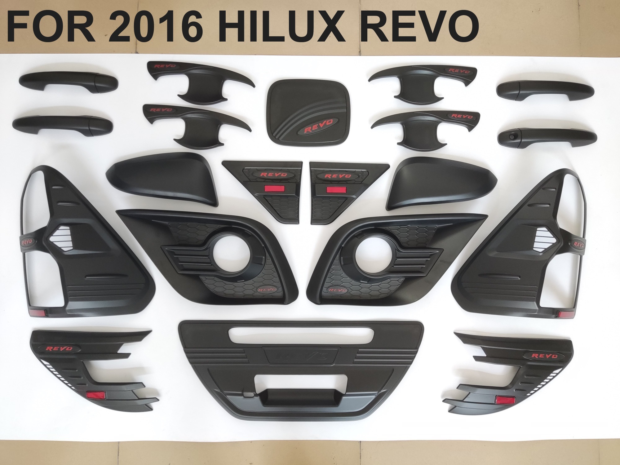 Factory Direct Car Accessories Head Tail Light Cover Door Handle Cover Body Kit Combo Set for Toyota Hilux 2003-2022