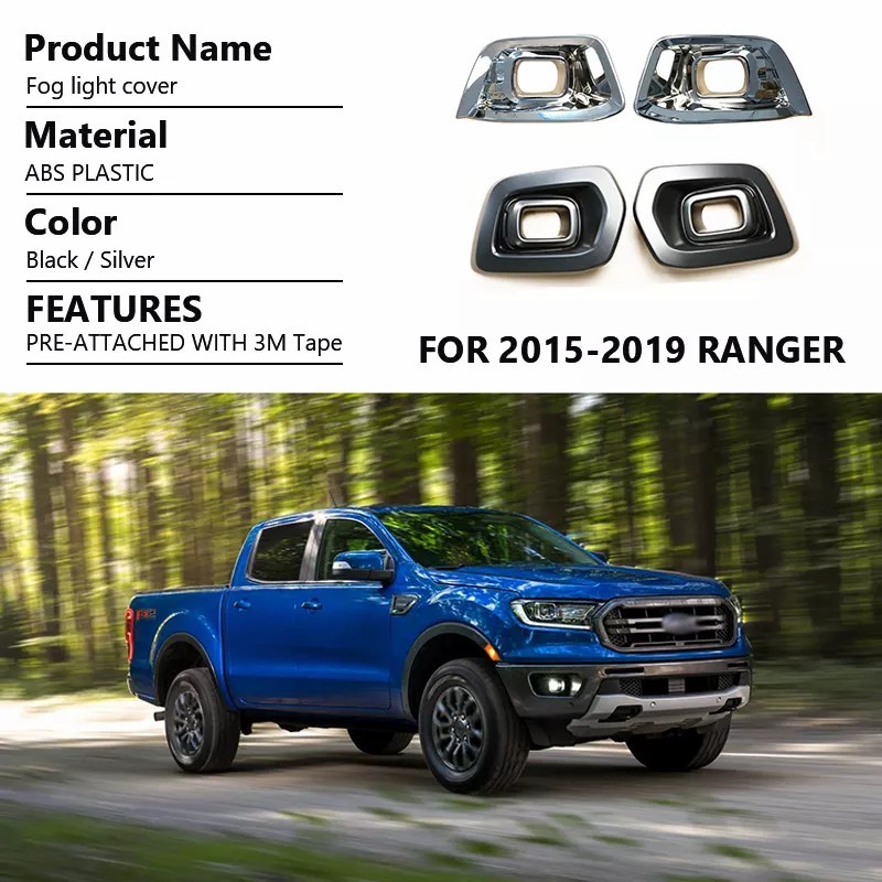 High Quality Car Accessories Body Kits Front Fog Light Cover for 2015-2019 Ranger