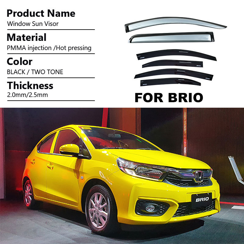 Custom Wholesale Window Rain Visor Supplier for Honda Brio Wind Deflector