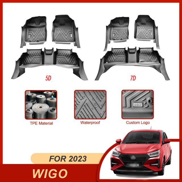 Custom 5D 7D Car Floor Mats for 2023 Wigo/Agya