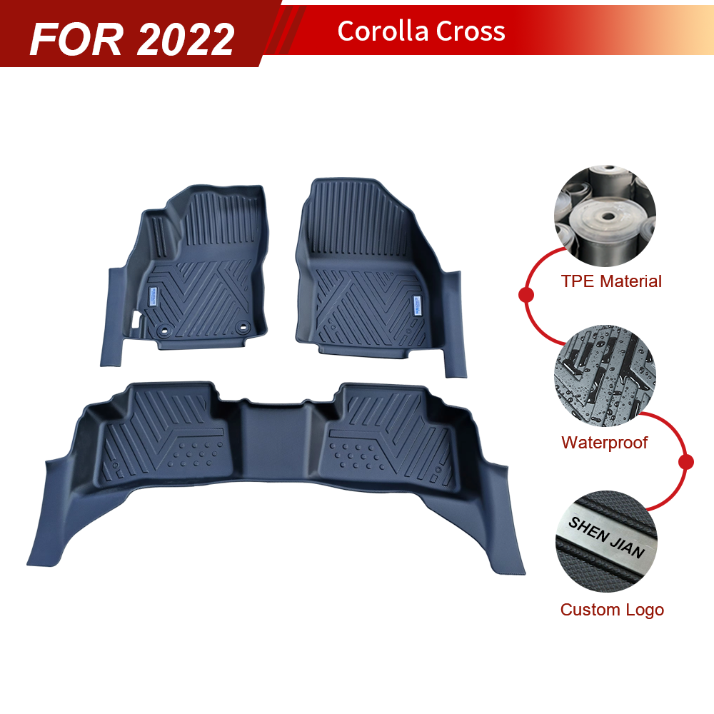 TPE 5D Car Floor Mats for Corolla Cross 2022