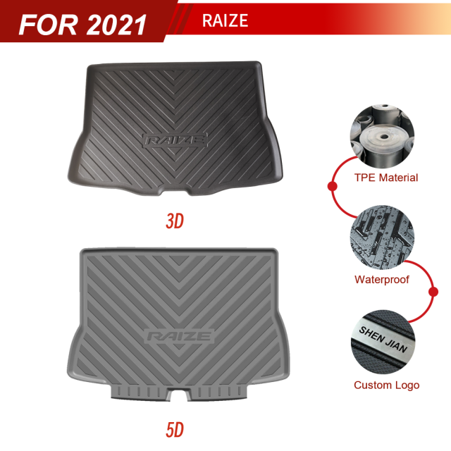 Custom Car Trunk Mat Carpet Tray for Toyota Raize 2021