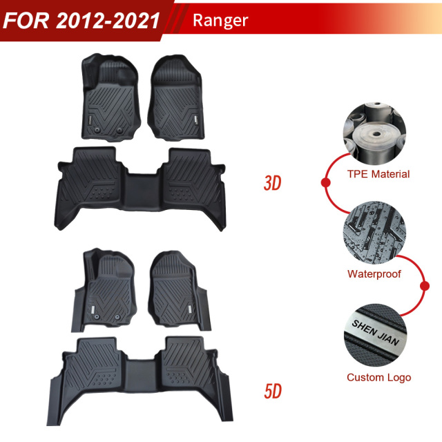 Factory Direct Car Mats 3D 5D Floor Mat for Ford Ranger