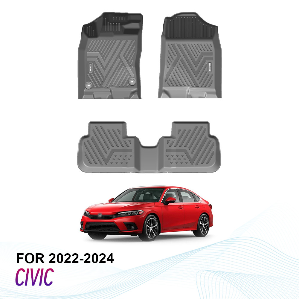 3D Car Floor Liner Mats for Honda Civic 2022-2024