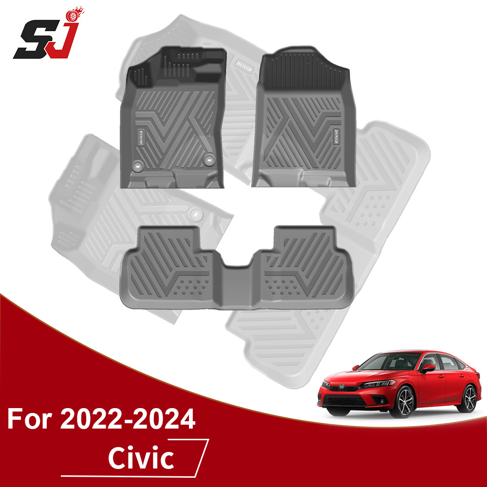3D Car Floor Liner Mats for Honda Civic 2022-2024
