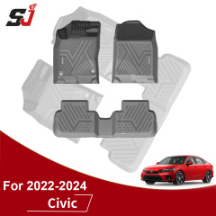 3D Car Floor Liner Mats for Honda Civic 2022-2024