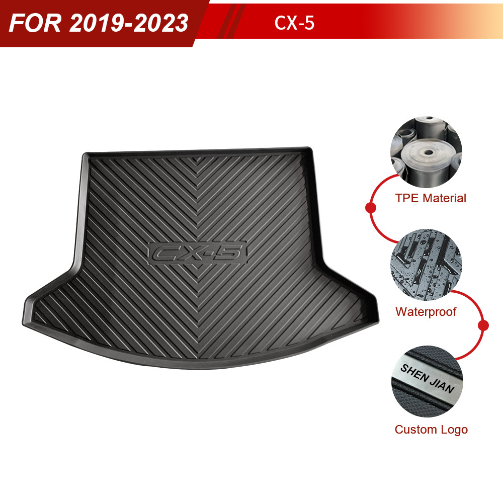All-Weather Car Trunk Cargo Mats Boot Liners for Mazda CX5 2019-2023