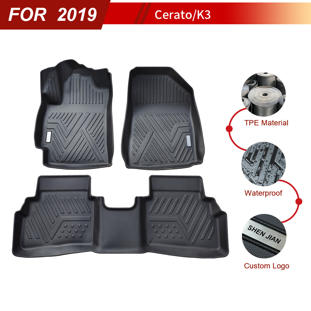 5D Car Floor Mats Custom Logo for Kia Cerato/K3 2019