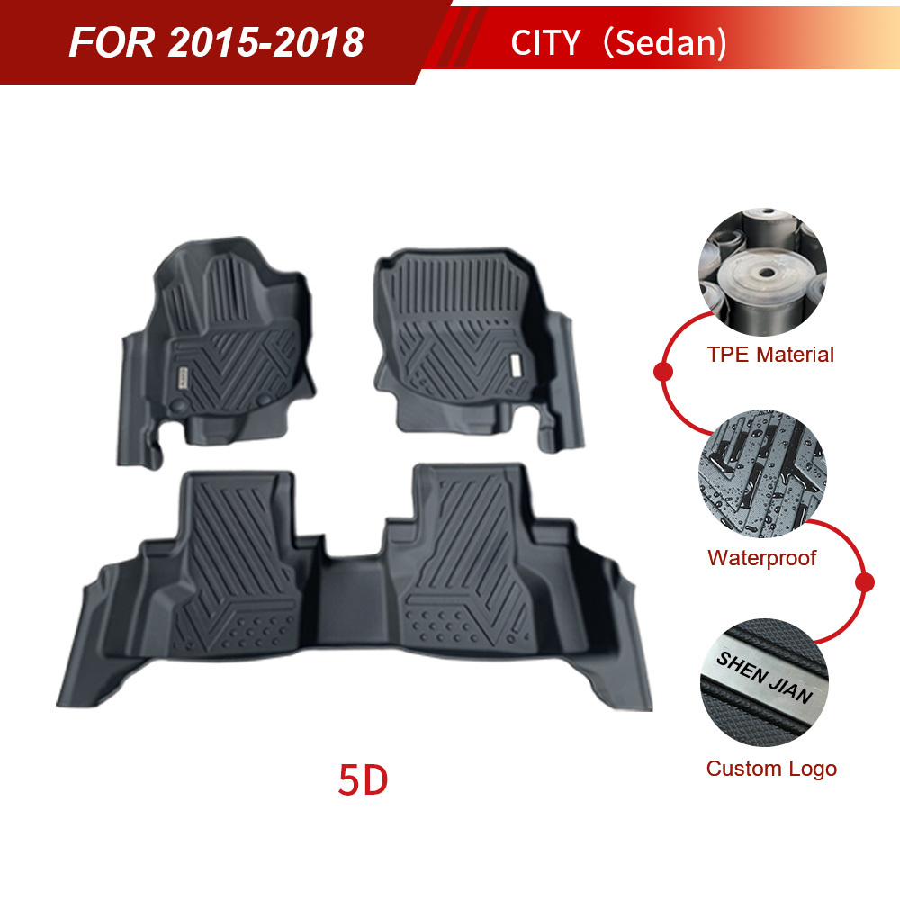 Factory Wholesale Car Floor Mats for Honda City(Sedan) 2015-2018