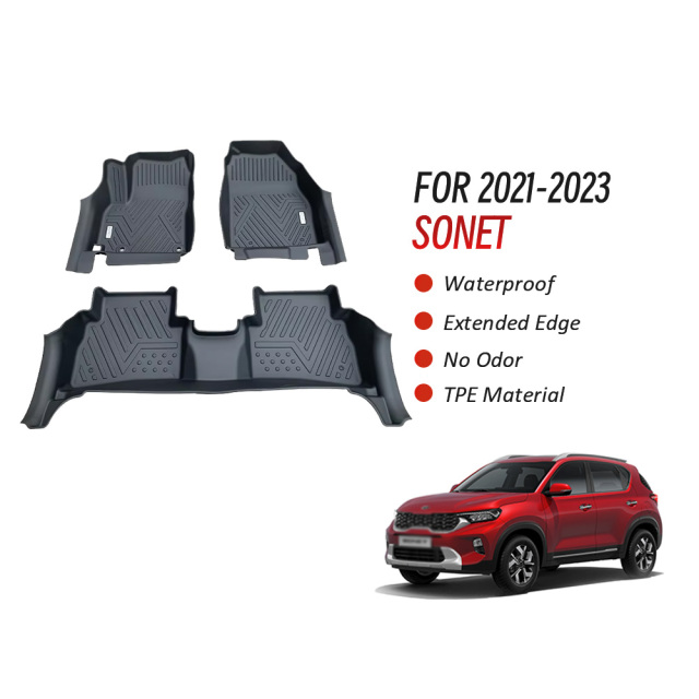 High Quality 5D TPE Car Floor Mats for Kia Sonet 2021-2023