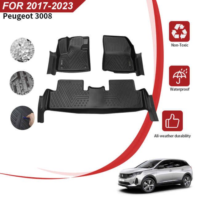 High Quality TPE 5D Car Floor Mats for Peugeot 3008