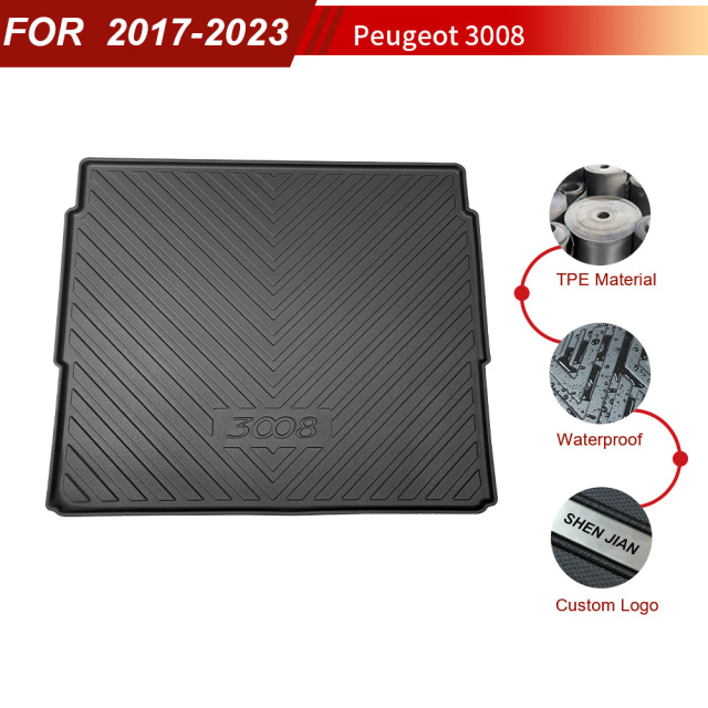Car Boot Liner Trunk Mats for Peugeot 3008 2017-2023