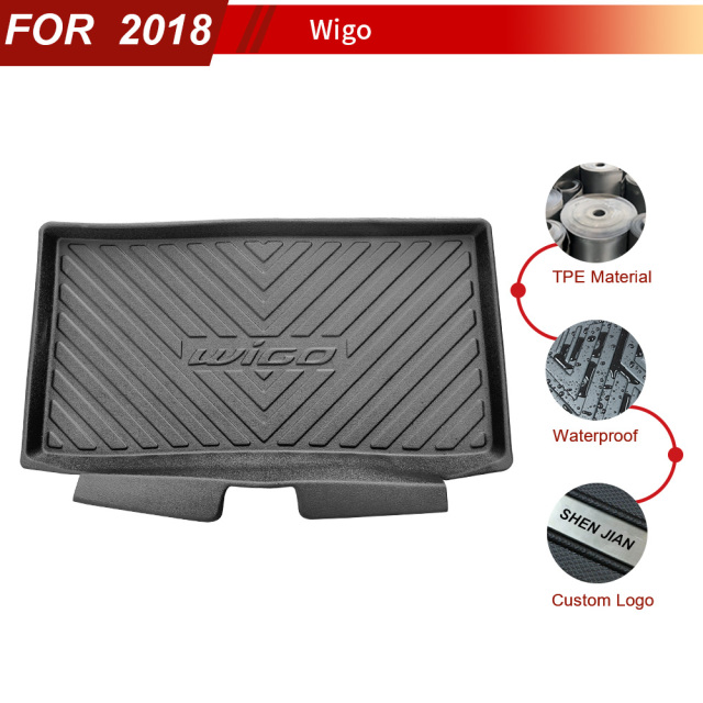Car Trunk Mat Boot Liners for Toyota Wigo Agya 2018