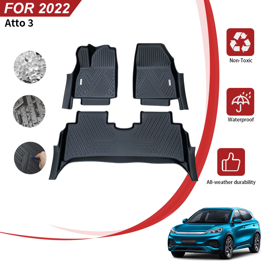 All-Weather TPE Car Floor Mats for 2022 BYD ATTO 3/Yuan Plus
