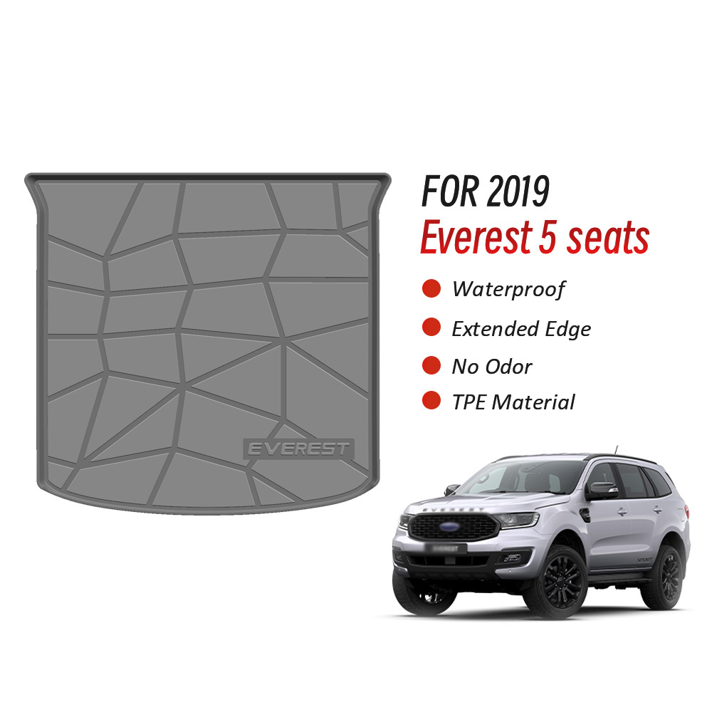Factory Custom Car Cargo Mats Boot Liners for Ford Everest 2019