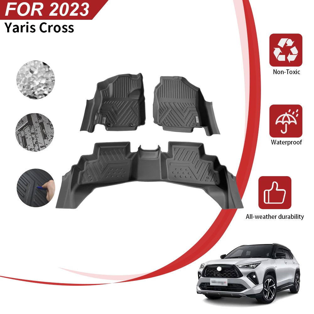 Odorless TPE Car Floor Mats Liners for Toyota Yaris Cross 2023