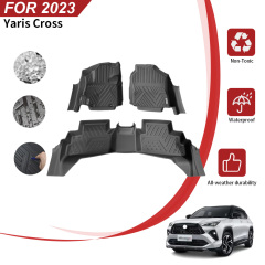 Odorless TPE Car Floor Mats Liners for Toyota Yaris Cross 2023
