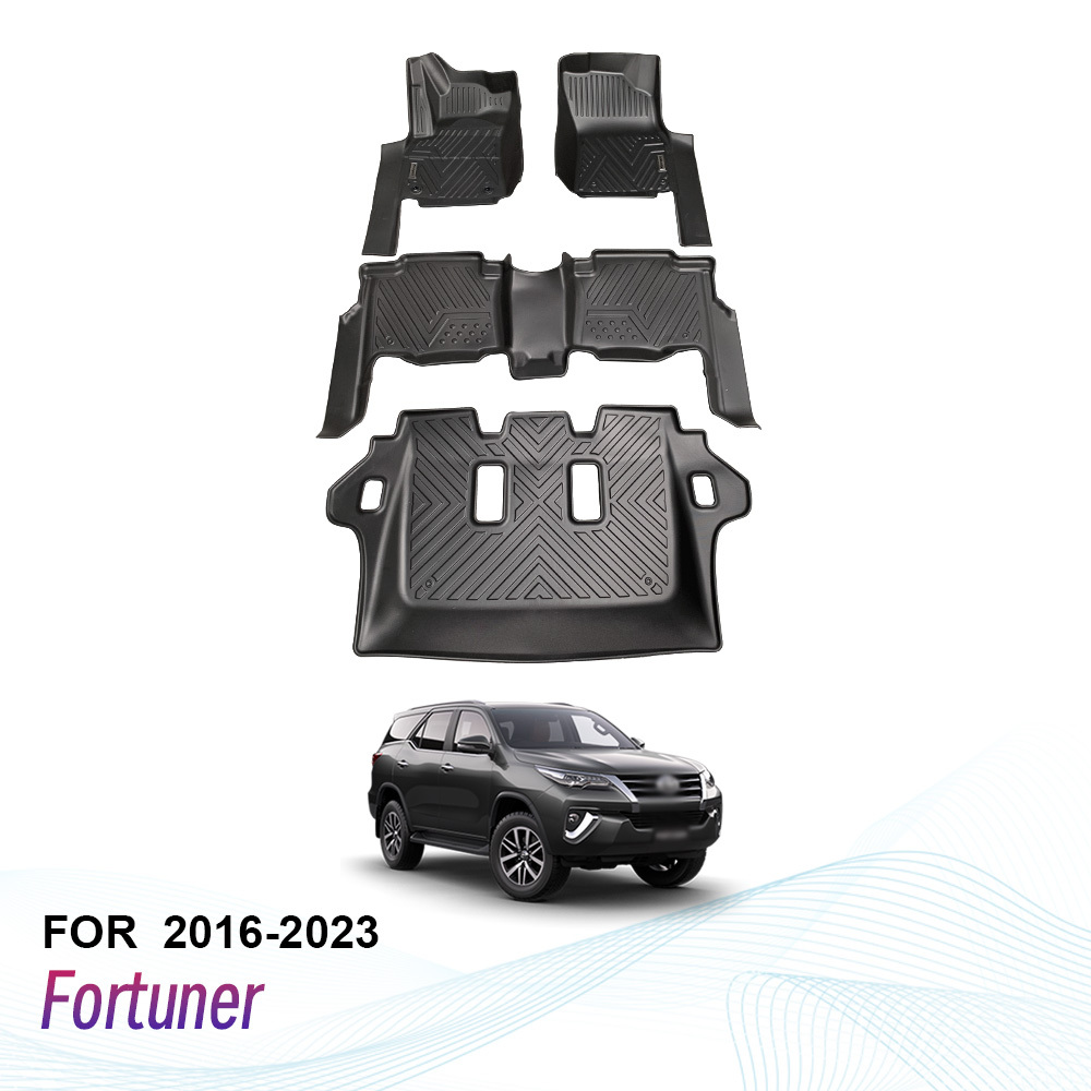 Luxury 7D Car Floor Mats for Toyota Fortuner 2016-2023